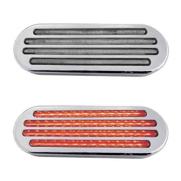 52 Diode Oval Flatline Red LED Light Clear Lens