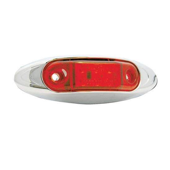 2 X 1 Inch 6 Diode Red LED Red Lens Clearance & Marker Light