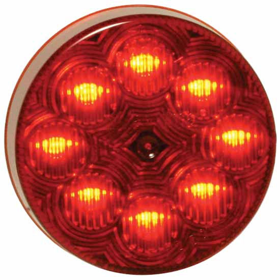 Maxxima 2.5 Inch 8 Diode Red LED Round Marker Light Red Lens