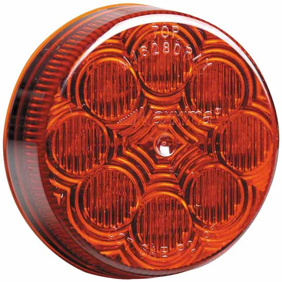 Maxxima 2.5 Inch 8 Diode Red LED Round Marker Light Red Lens