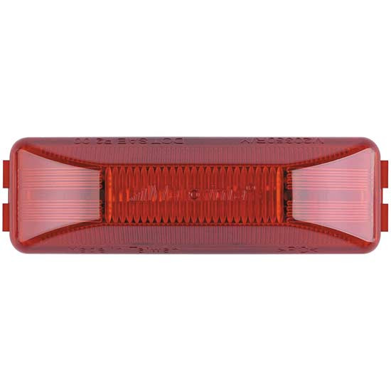 Maxxima 4 Inch 12 Diode Rectangular Clearance & Marker Light- Red LED / Red Lens