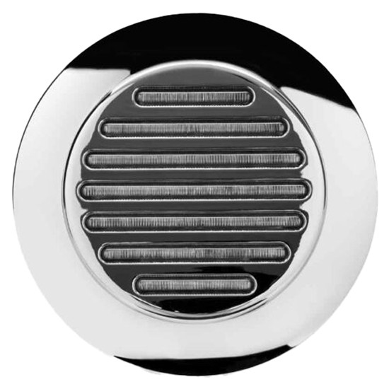 4 Inch Round Flatline Flange Mount 49 Diode Red LED Stop, Tail & Turn Light Clear Lens