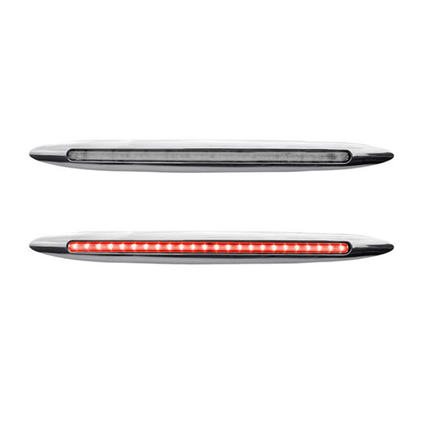 17 Inch Slim Flatline 24 Diode Red LED Light Clear Lens