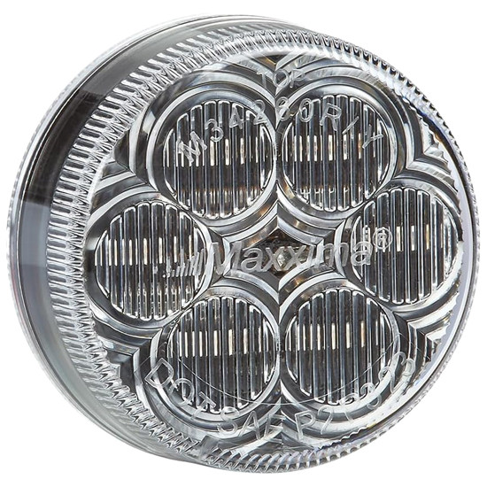 Maxxima 2 Inch Round 6 Diode Red LED Clearance & Marker Light Clear Lens