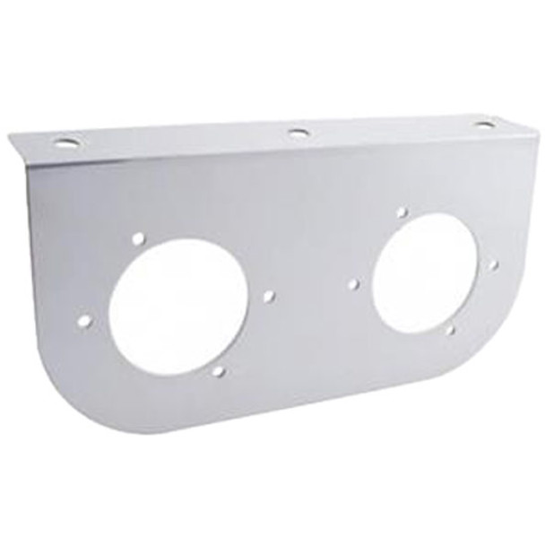 Stainless Steel Light Bracket W/ Two 3 Inch Light Cutouts Stainless Steel Light Bracket W/ Two 3 Inch Light Cutouts