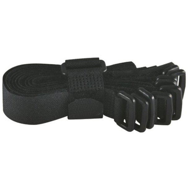 Black Hook And Loop Velcro Strip Tie Fastener W/ Buckle, 8 Inch - 8 PCS Black Hook And Loop Velcro Strip Tie Fastener W/ Buckle, 8 Inch - 8 PCS