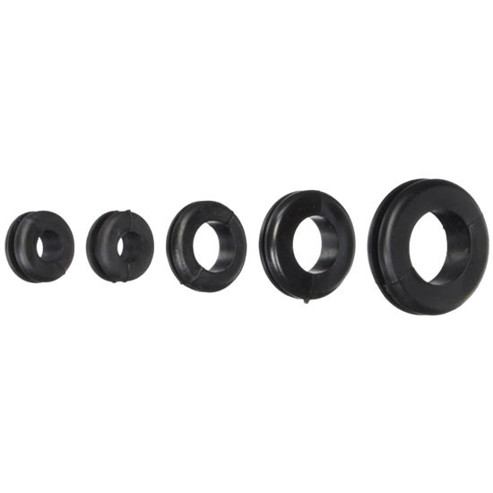 Black Grommets W/ 1/4 - 3/8 Mounting Hole - 13 PCS