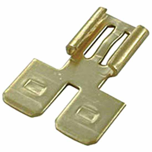 Female To Double Male Flat Adapter W/ .250 Tab - 16 PCS