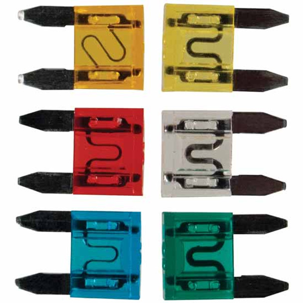 Mini Fuse Kit, Includes 5, 10, 15, 20, 25, 30 AMP Fuses - 6 PCS Mini Fuse Kit, Includes 5, 10, 15, 20, 25, 30 AMP Fuses - 6 PCS