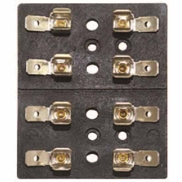 4 Position 30A 32V Glass Fuse Block, 2 - .250 Tabs Per Position 4 Position 30A 32V Glass Fuse Block, 2 - .250 Tabs Per Position