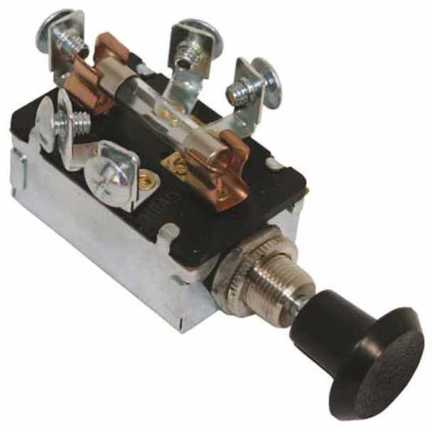 3 Position Universal Fused Push Pull Switch, 16A At 12V For 1/2 Inch Panel Mount
