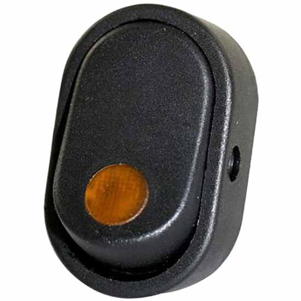 Illuminated Amber Oval Rocker Switch , 16A At 12V For 1/2 Inch Hole