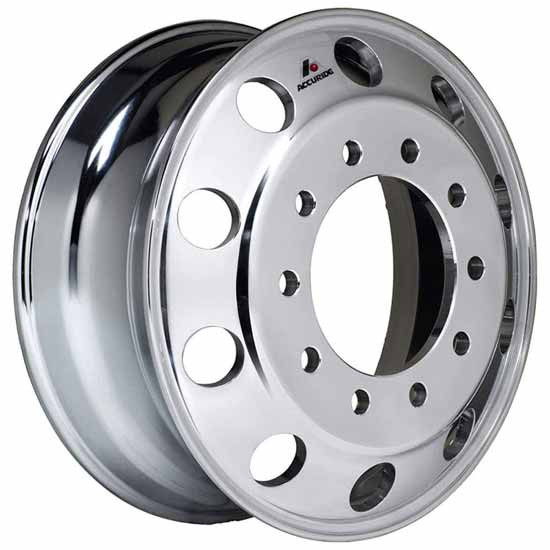 Accuride Tubeless Hub Pilot Wheel 22.5 X 8.25 Inch  Aluminum - Extra Polished W/ Accu Shield, 10 Hole