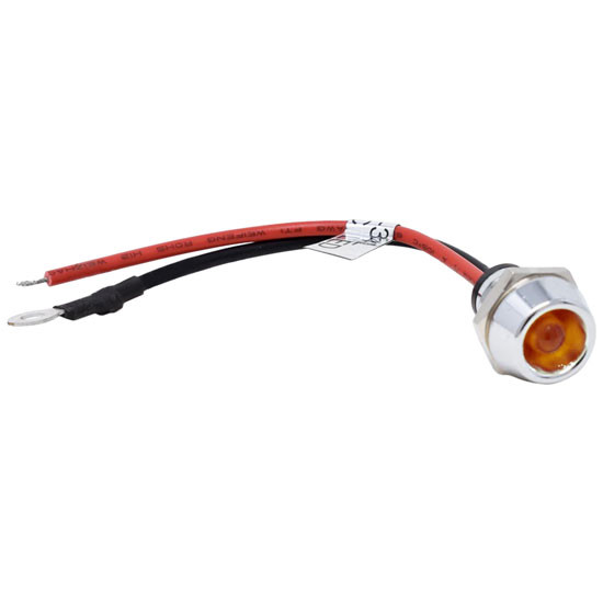 Chrome LED Indicator Light - Amber