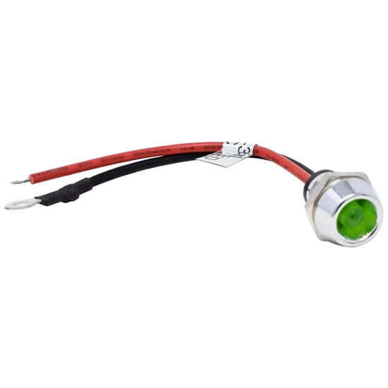 Chrome LED Indicator Light - Green
