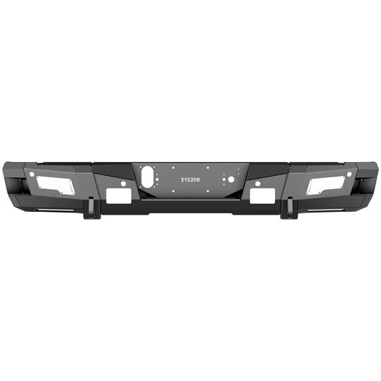 Road Armor Identity Rear Bumper Base Style W/ Sensor Cutouts For 2015 -2019 GMC Sierra, Chevrolet Silverado 2500/3500