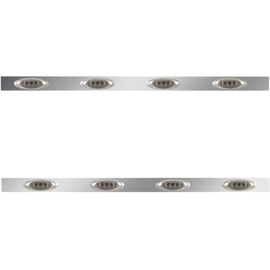 2.5 X 58 Inch Sleeper Panel W/ 4 P1 Amber/Smoked LED Lights For Peterbilt 567, 579 - Pair