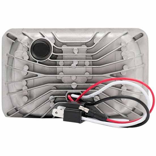 4X6 Inch High Beam LED Projector Headlight W/ Blue Backlit Auxiliary, 5000 Lumens