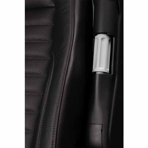 Vendetta Black Genuine High Back Leather Air Seat With Standard Base & Dual Arm Rest