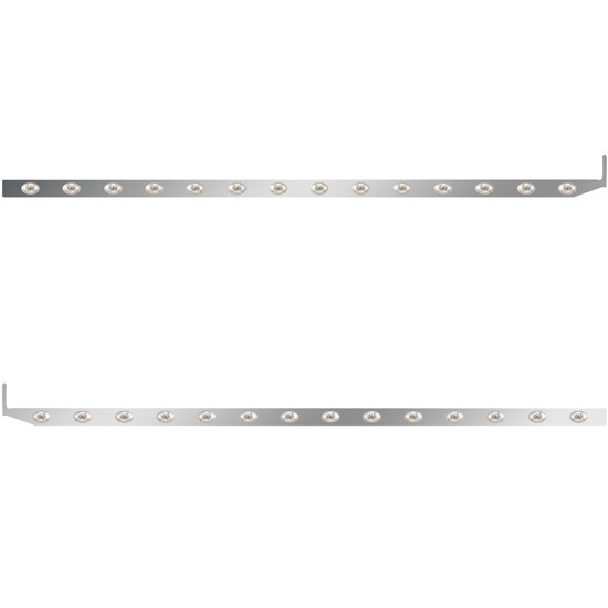 2.5 X 80 Inch Sleeper Panel W/ 14 P3 Amber/Clear LED Lights For Peterbilt 567, 579 - Pair