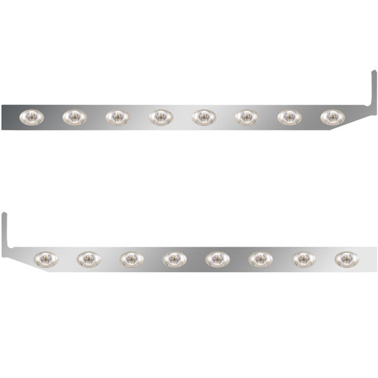 2.5 X 44 Inch Sleeper Panel W/ 8 P3 Amber/Clear LED Lights For Peterbilt 567, 579 - Pair