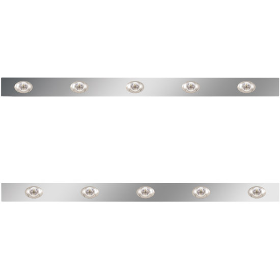 2.5 X 44 Inch Sleeper Panel W/ 5 P3 Amber/Clear LED Lights For Peterbilt 567, 579 - Pair