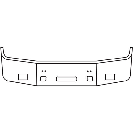 16 Inch Chrome Wrap Around Bumper, 10 Gauge W/ Tow, Step & Fog Light Holes For Peterbilt 387 SBA