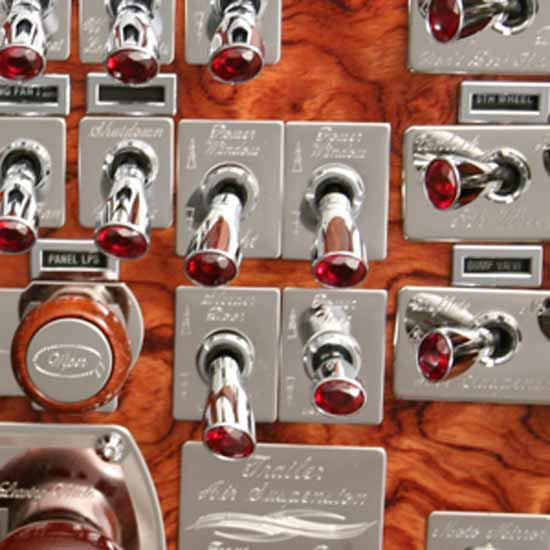 Stainless Steel Sleeper Door Lock Switch ID Plate For Peterbilt 378, 379