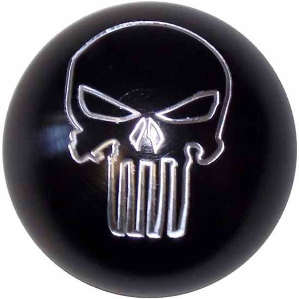 2.125 Inch Round Shift Knob With Punisher Skull