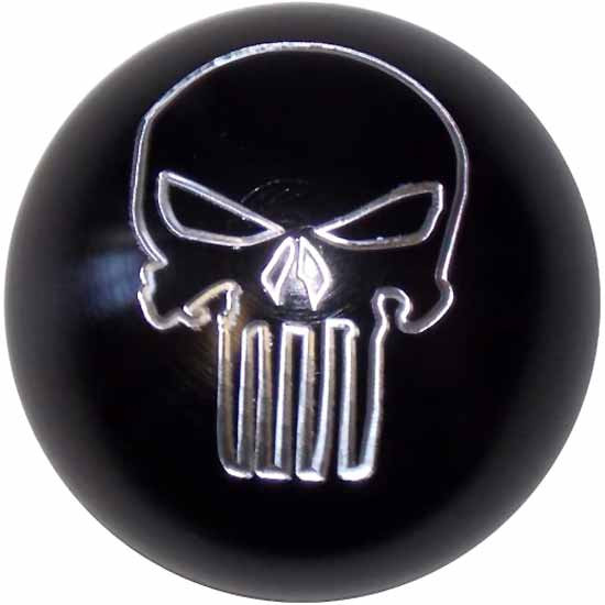 2.125 Inch Round Shift Knob With Punisher Skull