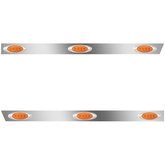 3 x 43.125 Inch Stainless Cab Panels For Peterbilt 378/379/388/389