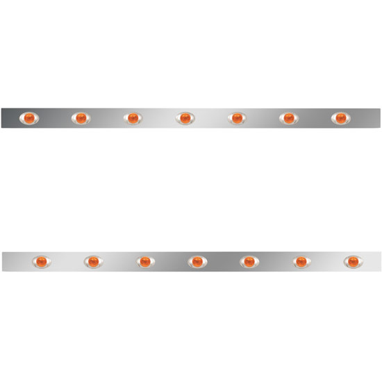 2.5 X 58 Inch Sleeper Panel W/ 7 P3 Amber/Amber LED Lights For Peterbilt 567, 579 - Pair