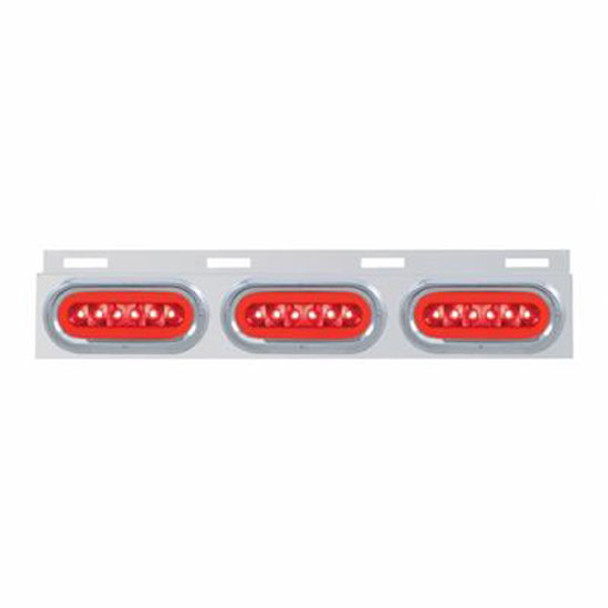 Stainless Top Mud Flap Bracket With Three 22 LED 6 Inch Oval Glo Light And Visors