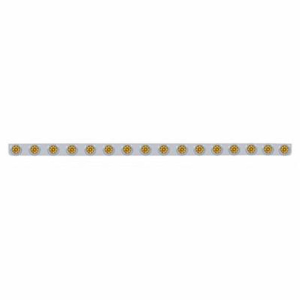79.5 X 3.5 Inch SS Bumper Light Bracket W/ 16 X 9 LED 2 Inch Reflector Lights And Bezels