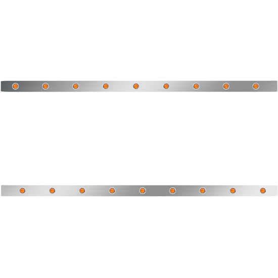 2.5 Sleeper Panels W/ 9 - 3/4 Inch Amber/Amber LED Lights For Peterbilt 567, 579 W/ 72 Inch Sleeper