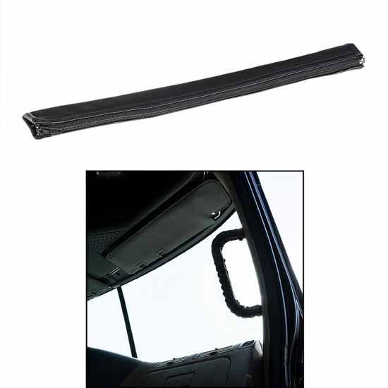 Engineered Leather Driver Assist Grab Bar Cover - Black