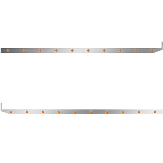 4 X 80 Inch Stainless Steel Sleeper Panel W/ 10 - 3/4 Inch Amber/Amber Lights For Peterbilt 567, 579 - Pair