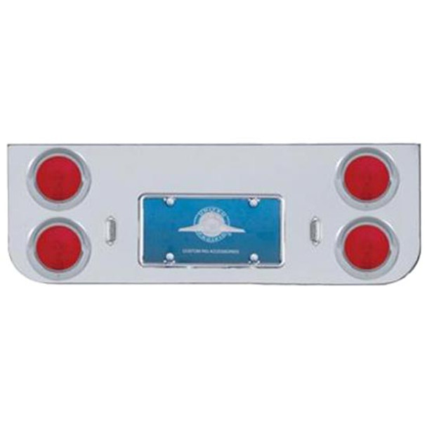 34 Inch Chrome Rear Center Panel W/ Four 4 Inch Lights