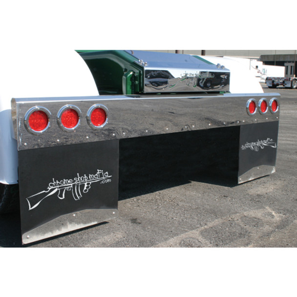 CSM Stainless Steel 96 Inch Full Rear Light Bar W/ Light Hole Options CSM Stainless Steel 96 Inch Full Rear Light Bar W/ Light Hole Options