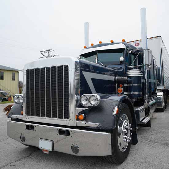 Peterbilt 359 Chrome Straight Headlight Brackets, 8 x 3 1/2 x 4 Inch