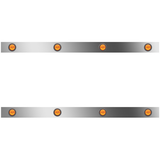 3 In. Sleeper Panels W/ 6 - 2 In. Amber/Amber LEDs For Peterbilt W/ 36/44 In. Unibilt Sleeper No Extenders
