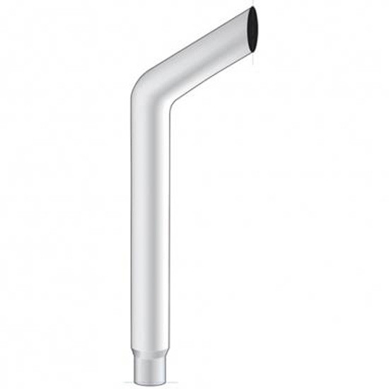 Chrome Bull Hauler Bottom Exhaust, 8 To 5 Inch ID