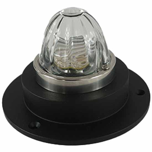 Glass Watermelon Style Dome Light W/ Black Round Base, 3 Hole Mounting  For Peterbilt 379