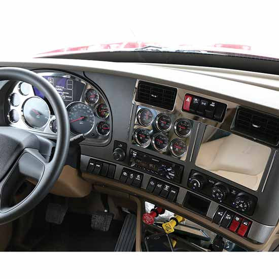 304 Stainless Steel Navigation Delete Filler Cover Trim  For Kenworth T680, T880 & W990