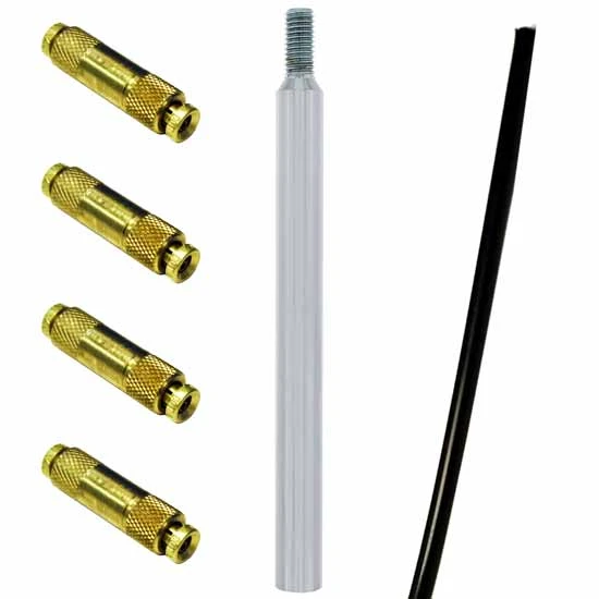 CSM 9 Inch Chrome Stick Shift Extension W/ 4 Foot Air Line & 5/32 Inch Unions For 9/10/13/15/18 Speed Applications