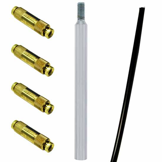 CSM 9 Inch Chrome Stick Shift Extension W/ 4 Foot Air Line & 5/32 Inch Unions For 9/10/13/15/18 Speed Applications