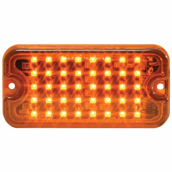 Ultra Thin Rectangular 40 LED Strobe Light W/ 8 Flash Patterns & Color/ Lens Option