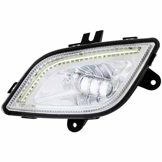 34 LED Fog Light W/ LED Light Bar & Inner Housing Finish Option For Freightliner Cascadia