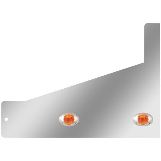 4 Inch SS Sleeper Extensions With 4 P3 Amber/Amber LEDs For Peterbilt With 70/78 Inch Unibilt Sleeper