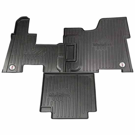 Minimizer Black Floor Mat 3 PC Set For Peterbilt 365, 367, 384, 386, 388, 389
